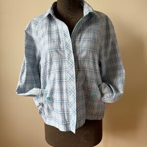 Lightweight Vintage 90s Pastel Plaid Jacket